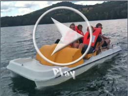 video sul lago di Suviana in Pedalò