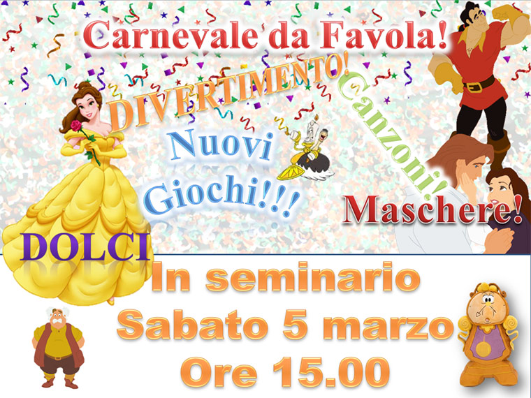 Carnevale 2011. Sabato 5 Maro in seminario alle ore 15.00